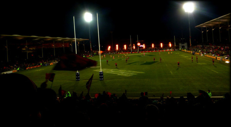 Mein 1. Rugbyspiel in Christchurch.. Crusaders vs. Hurricanes :)