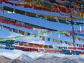Prayer flags on the mountain pass