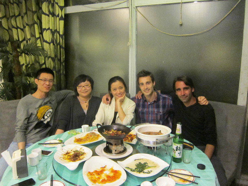 Pascal's (far right) last meal in China