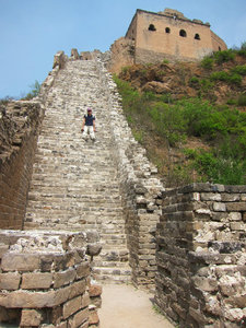 going up the tall steps