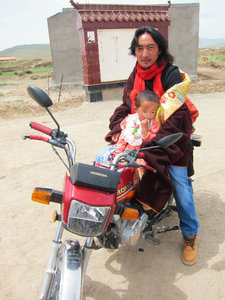 Tibetan man in a village