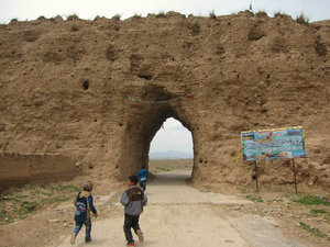 kids showing me the way out of Bajia village