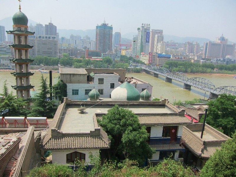 Lanzhou and one of the numerous mosques