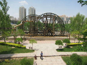 Lanzhou's famous water wheels on the Yellow Rivers