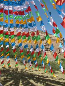 Tibetan flags in the wind