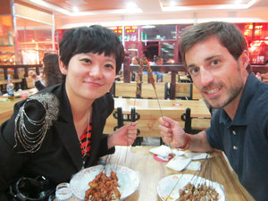 Barbecued meat and pleasant talk with a girl from Gansu