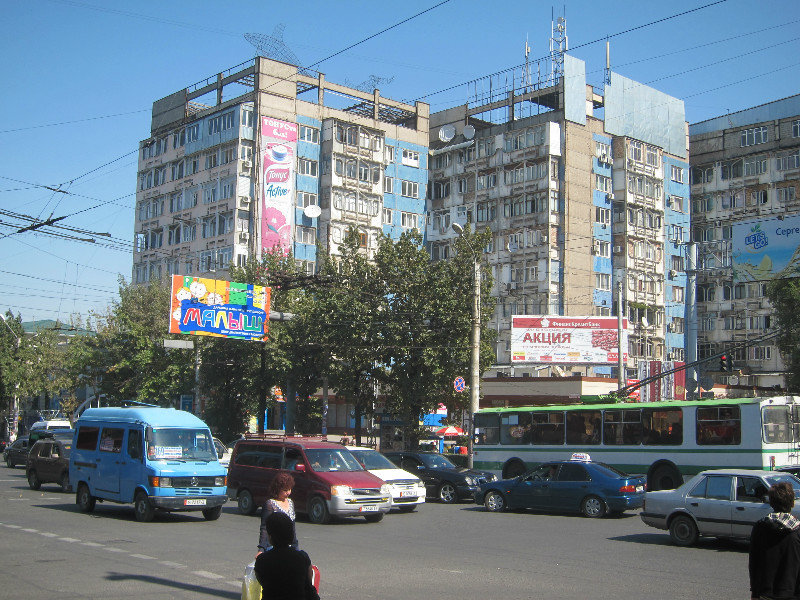 Bishkek traffic + high-rises