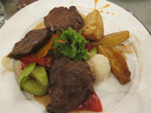 Last dinner in Bishkek. Love the meat!