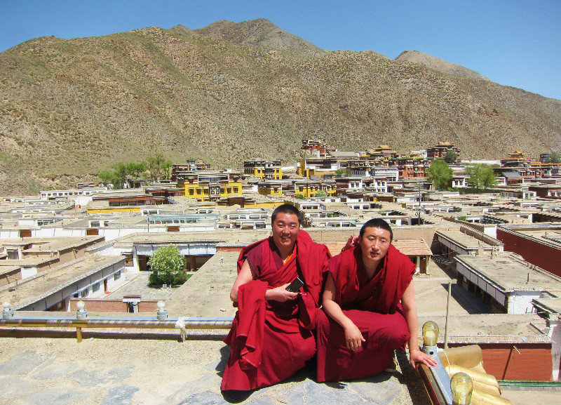 in Xiahe, Tibetan monks everywhere
