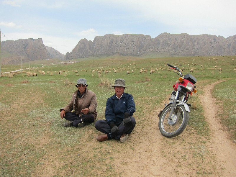 sheep herders in Ganan, Gansu. We sat down for a while