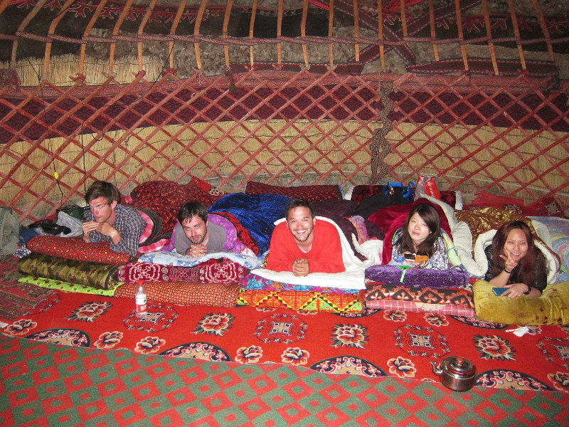in the yurt with 3 American guys and 2 Chinese ladies. 