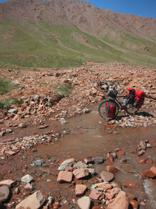in no man's land between Kyrgyzstan and Tajikistan