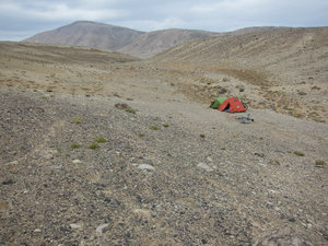 camping in the Pamirs before the rain