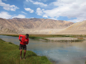 Beautiful and peaceful area around the lakes in the Pamirs