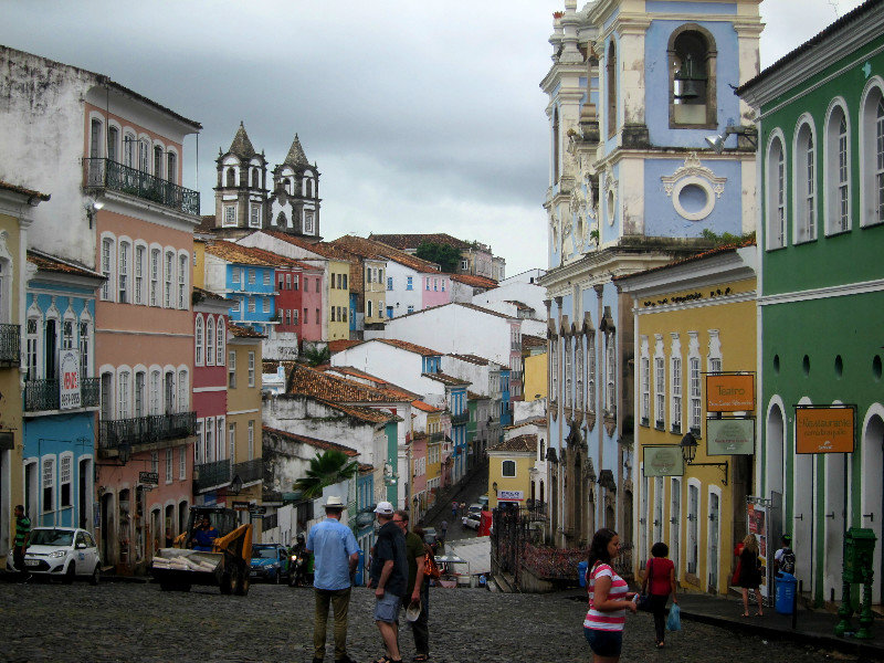 This is Pelourinho, the old quarter, on a rainy day