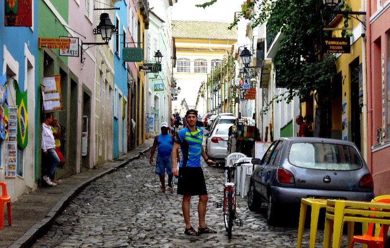 going up an old street in Pelourinho