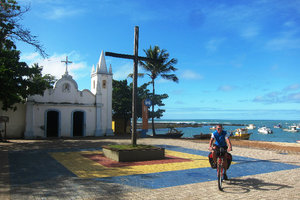 old church at the end of the main street in Praia do Forte