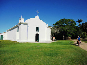 White church on the Quadrado in Trancoso