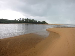 where the river meets the ocean in Caraiva