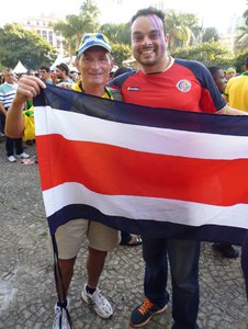 My Dad wishing good luck to Costa Rica. 