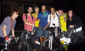 We met these cool cyclists after the game. 