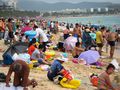 This is Spring Festival on the beach, at Dadong Bay, Sanya!