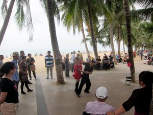 afternoon dancing at Sanya Bay