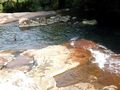 Enjoying a swim between 2 waterfalls