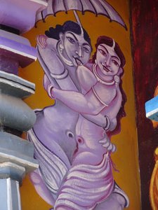 sexy scene painted on the Hindu temple of Trincomalee