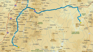 We are Headed to #2 Bryce Canyon from Near Moab, UT on the Rim at Dead Horse State Park - Click on Map to Make Larger just like Pictures