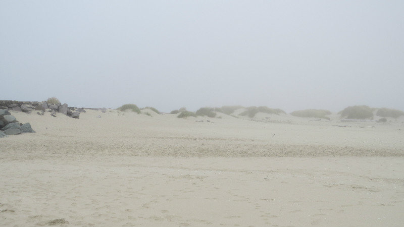 Dunes and Jetty in the Fog