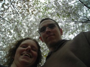John and I in the blossoms!