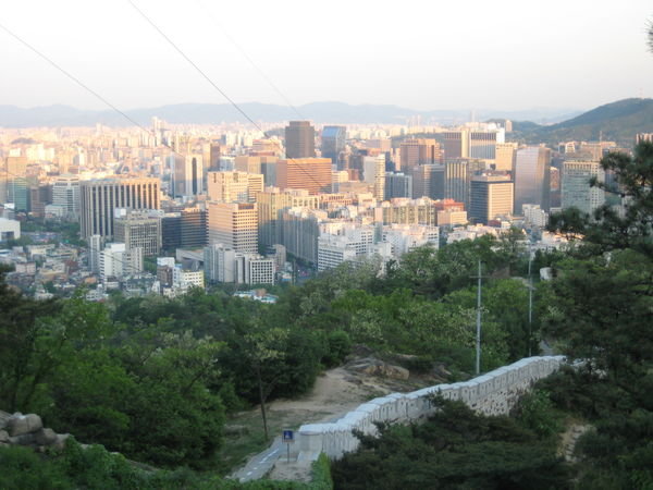 Seoul as the suns going down