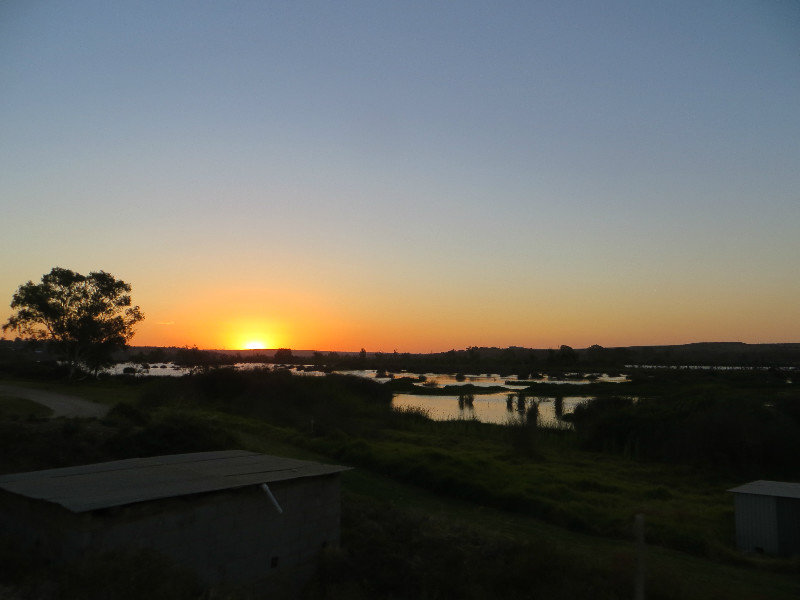 View over the wetlands at sunset