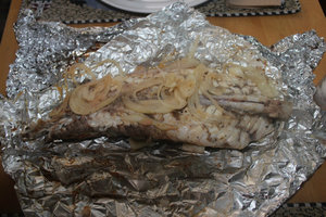 Monk Fish cooked on the Bar-B-Que