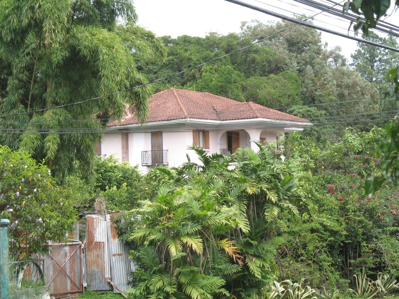 A more substantial home nestled in tropical greenery