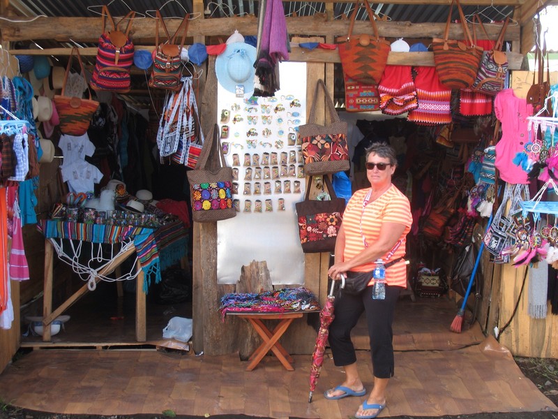 A stall of hand crafted items for the tourists