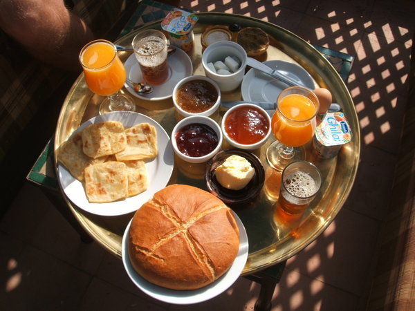 Beautiful Moroccan breakfast prepared by our wonderful host Mustafa