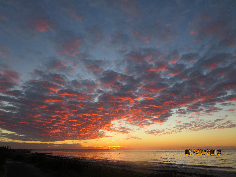Sunset over  the ocean at Busselton