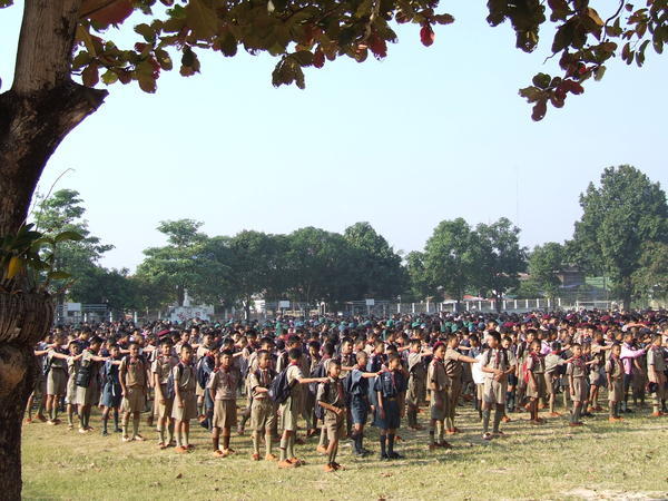 Students at flag ceremony