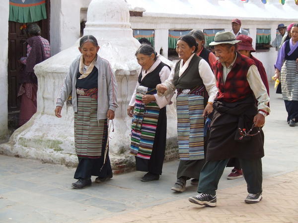 Pilgrims at Bodnath Stupa