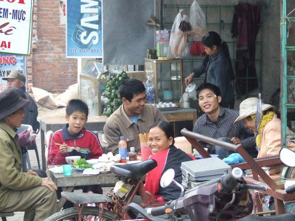 Happy family breakfast in Thanh Hoa