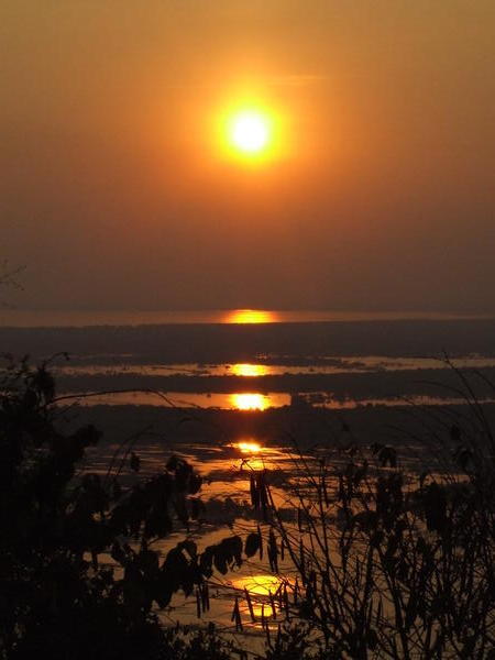 Sunset over Tonle Sap lake
