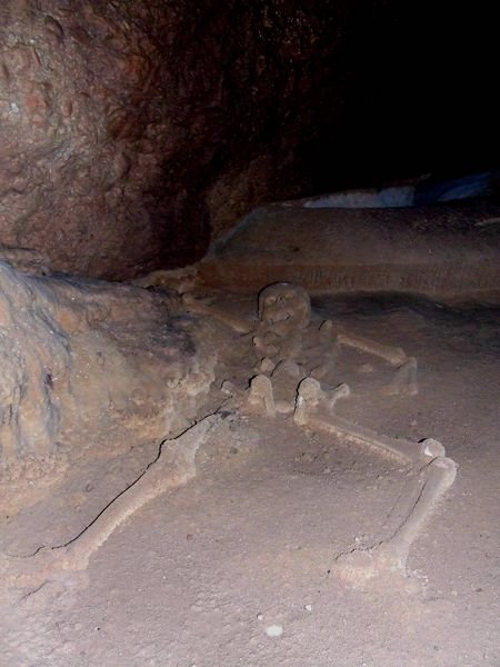 Skeleton of sacrificed woman