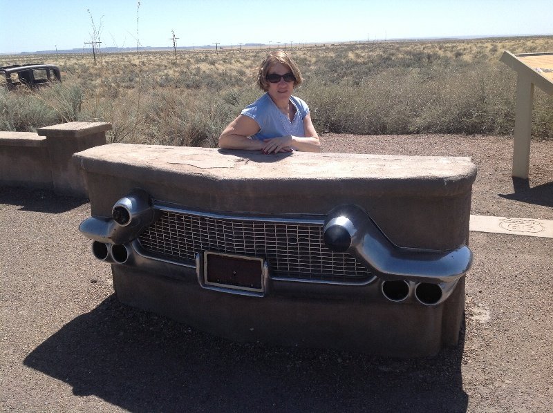 Cool bench at Old Route 66 in park