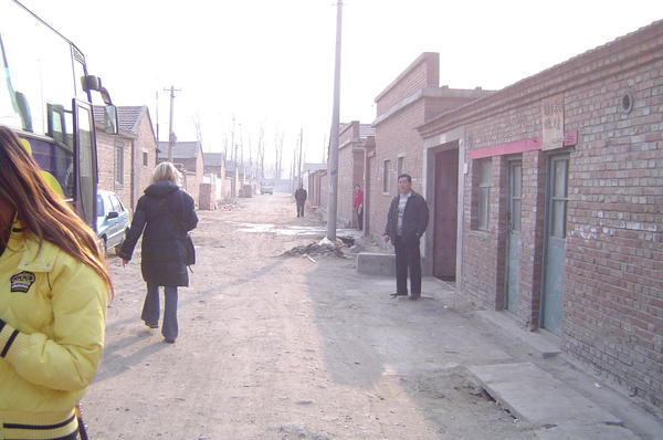 Street in front of migrant school