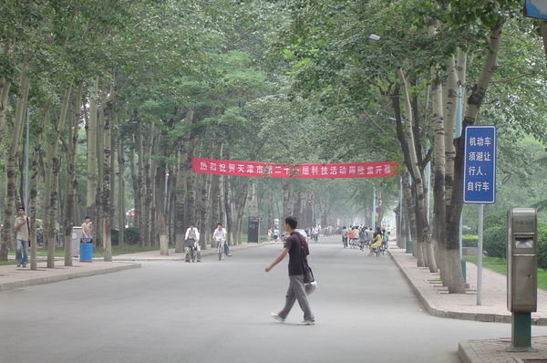 View down the road from the east gate 