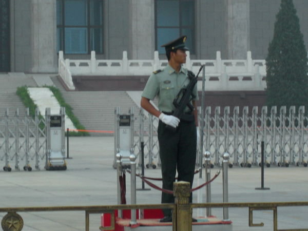 Security at Tiananmen has increased leading up to the Olympics 