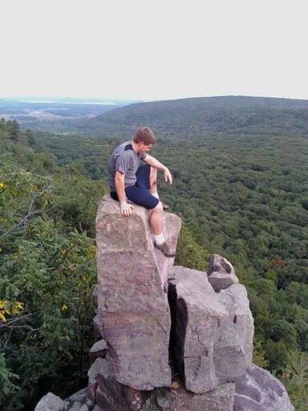 My brother, contemplating a swan dive from the top of a popular hiking bluff in Wisconsin 