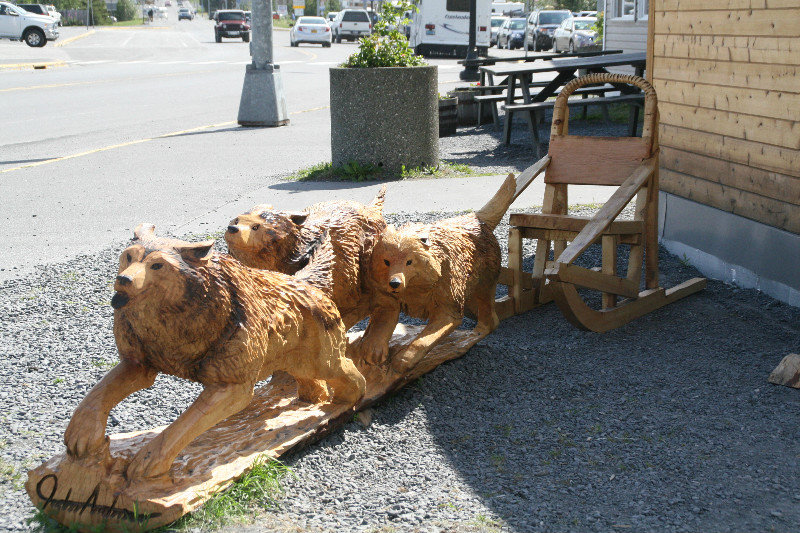 Dog sled carving